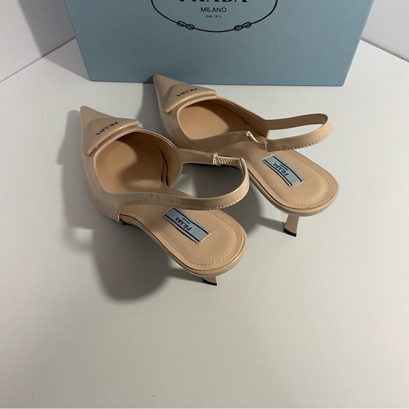 Prada Women's Beige Slingback Heels - Picture 5 of 8